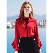 Load image into Gallery viewer, 2019 Autumn new brand women's wear lapel long-sleeve shirt temperament light cooked OL women's shirt 58900