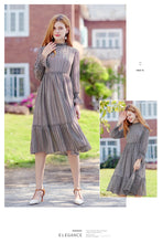 Load image into Gallery viewer, 2019 early autumn new brand women's dress a button a print dress temperament celebrity chiffon dress 69122