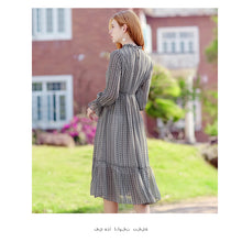 Load image into Gallery viewer, 2019 early autumn new brand women's dress a button a print dress temperament celebrity chiffon dress 69122