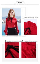 Load image into Gallery viewer, 2019 Autumn new brand women's wear lapel long-sleeve shirt temperament light cooked OL women's shirt 58900