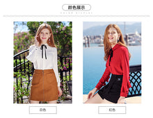 Load image into Gallery viewer, 2019 Autumn new brand women's wear lapel long-sleeve shirt temperament light cooked OL women's shirt 58900