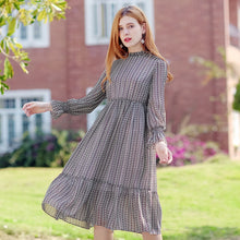 Load image into Gallery viewer, 2019 early autumn new brand women's dress a button a print dress temperament celebrity chiffon dress 69122