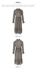 Load image into Gallery viewer, 2019 early autumn new brand women's dress a button a print dress temperament celebrity chiffon dress 69122