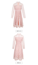 Load image into Gallery viewer, 2018 Winter brand new women's dress collar hollowed out a word skirt temperament lady lace dress 69135
