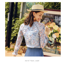 Load image into Gallery viewer, 2019 Autumn New Women's Wear 2018 Autumn Women's Printed Little Shirt Lady Snow Spinning Shirt 59032