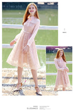 Load image into Gallery viewer, 2018 Winter brand new women's dress collar hollowed out a word skirt temperament lady lace dress 69135