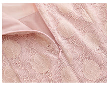 Load image into Gallery viewer, 2018 Winter brand new women's dress collar hollowed out a word skirt temperament lady lace dress 69135