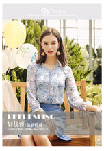 Load image into Gallery viewer, 2019 Autumn New Women's Wear 2018 Autumn Women's Printed Little Shirt Lady Snow Spinning Shirt 59032