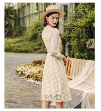 Load image into Gallery viewer, 2018 Winter brand new women's dress collar hollowed out a word skirt temperament lady lace dress 69135