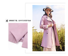 Load image into Gallery viewer, 2018 New Brand Women's Dual-breasted Pure-color Woven Overcoat Temperament Women's Windswear 97097