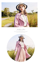 Load image into Gallery viewer, 2018 New Brand Women's Dual-breasted Pure-color Woven Overcoat Temperament Women's Windswear 97097