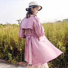 Load image into Gallery viewer, 2018 New Brand Women's Dual-breasted Pure-color Woven Overcoat Temperament Women's Windswear 97097
