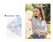 Load image into Gallery viewer, 2019 Autumn New Women's Wear 2018 Autumn Women's Printed Little Shirt Lady Snow Spinning Shirt 59032