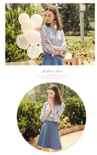 Load image into Gallery viewer, 2019 Autumn New Women's Wear 2018 Autumn Women's Printed Little Shirt Lady Snow Spinning Shirt 59032
