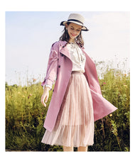 Load image into Gallery viewer, 2018 New Brand Women's Dual-breasted Pure-color Woven Overcoat Temperament Women's Windswear 97097