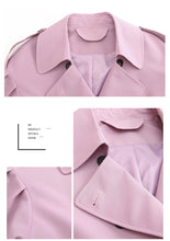 Load image into Gallery viewer, 2018 New Brand Women's Dual-breasted Pure-color Woven Overcoat Temperament Women's Windswear 97097