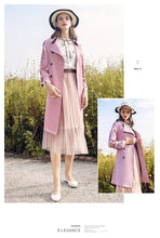 Load image into Gallery viewer, 2018 New Brand Women's Dual-breasted Pure-color Woven Overcoat Temperament Women's Windswear 97097