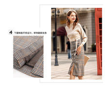 Load image into Gallery viewer, 2019 Autumn new boutique women's single-breasted splice pattern a dress retro dress 28633
