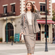 Load image into Gallery viewer, 2019 Autumn new boutique women's single-breasted splice pattern a dress retro dress 28633