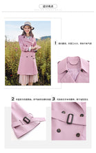 Load image into Gallery viewer, 2018 New Brand Women's Dual-breasted Pure-color Woven Overcoat Temperament Women's Windswear 97097