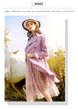Load image into Gallery viewer, 2018 New Brand Women's Dual-breasted Pure-color Woven Overcoat Temperament Women's Windswear 97097