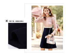 Load image into Gallery viewer, 2018 Autumn new women's fashion lace collar collared skirt sweet hundred knit dress 78993
