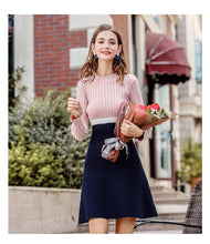 Load image into Gallery viewer, 2018 Autumn new women's fashion lace collar collared skirt sweet hundred knit dress 78993