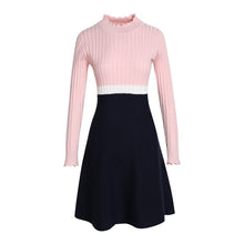 Load image into Gallery viewer, 2018 Autumn new women's fashion lace collar collared skirt sweet hundred knit dress 78993