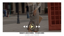 Load image into Gallery viewer, 2019 Autumn new boutique women's single-breasted splice pattern a dress retro dress 28633