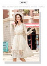 Load image into Gallery viewer, 2018 Autumn new brand women's dress temperament V collar wave dot a dress chic ladies net dress 69325