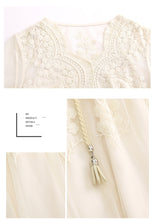 Load image into Gallery viewer, 2018 Autumn new brand women's dress temperament V collar wave dot a dress chic ladies net dress 69325