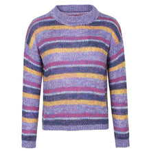 Load image into Gallery viewer, Fall 2018 New Fashion Women's Wear Round-neck Rainbow Stripe Pullovers Leisure Lounge Knitwear 79061