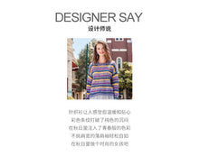 Load image into Gallery viewer, Fall 2018 New Fashion Women's Wear Round-neck Rainbow Stripe Pullovers Leisure Lounge Knitwear 79061