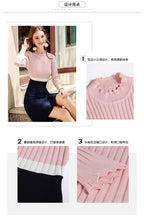 Load image into Gallery viewer, 2018 Autumn new women's fashion lace collar collared skirt sweet hundred knit dress 78993