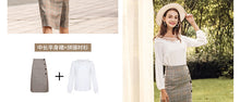 Load image into Gallery viewer, 2019 Autumn new boutique women's single-breasted splice pattern a dress retro dress 28633