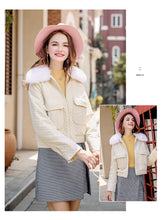 Load image into Gallery viewer, 2018 New Brand Ladies'Collar, Short Zipper Cotton Clothes, Ladies' Plush Jacket 97091