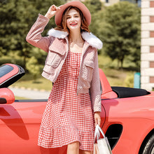 Load image into Gallery viewer, 2018 New Brand Ladies'Collar, Short Zipper Cotton Clothes, Ladies' Plush Jacket 97091