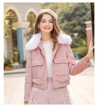 Load image into Gallery viewer, 2018 New Brand Ladies'Collar, Short Zipper Cotton Clothes, Ladies' Plush Jacket 97091