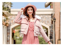 Load image into Gallery viewer, 2018 New Brand Ladies'Collar, Short Zipper Cotton Clothes, Ladies' Plush Jacket 97091