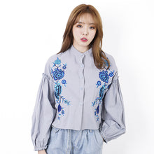 Load image into Gallery viewer, Embroidered blouse long sleeve blouse 7820
