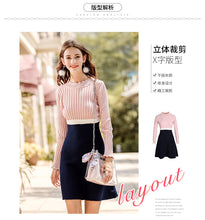Load image into Gallery viewer, 2018 Autumn new women's fashion lace collar collared skirt sweet hundred knit dress 78993