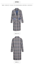 Load image into Gallery viewer, 2018 Autumn and Winter New brand women's wear lapel plaid wool coat temperament celebrity hair coat female 97103