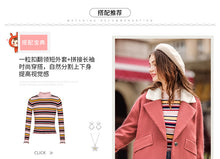 Load image into Gallery viewer, 2018 new brand women's dress lamb wool short wool overcoat lady wool overcoat lady 97055