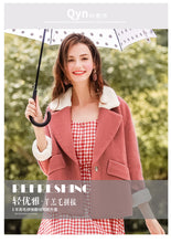 Load image into Gallery viewer, 2018 new brand women's dress lamb wool short wool overcoat lady wool overcoat lady 97055