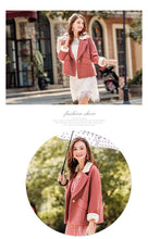 Load image into Gallery viewer, 2018 new brand women's dress lamb wool short wool overcoat lady wool overcoat lady 97055