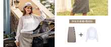 Load image into Gallery viewer, 2019 Autumn new boutique women's single-breasted splice pattern a dress retro dress 28633