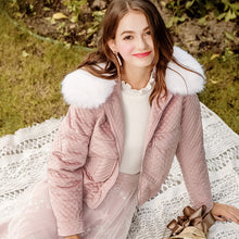 Load image into Gallery viewer, 2018 New Brand Ladies'Collar, Short Zipper Cotton Clothes, Ladies' Plush Jacket 97091