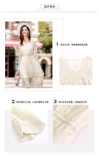 Load image into Gallery viewer, 2018 Autumn new brand women's dress temperament V collar wave dot a dress chic ladies net dress 69325
