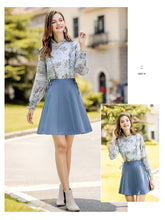 Load image into Gallery viewer, 2018 Winter new women's lace printing temperament celebrity snow spinning shirt 59066