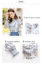 Load image into Gallery viewer, 2018 Winter new women's lace printing temperament celebrity snow spinning shirt 59066